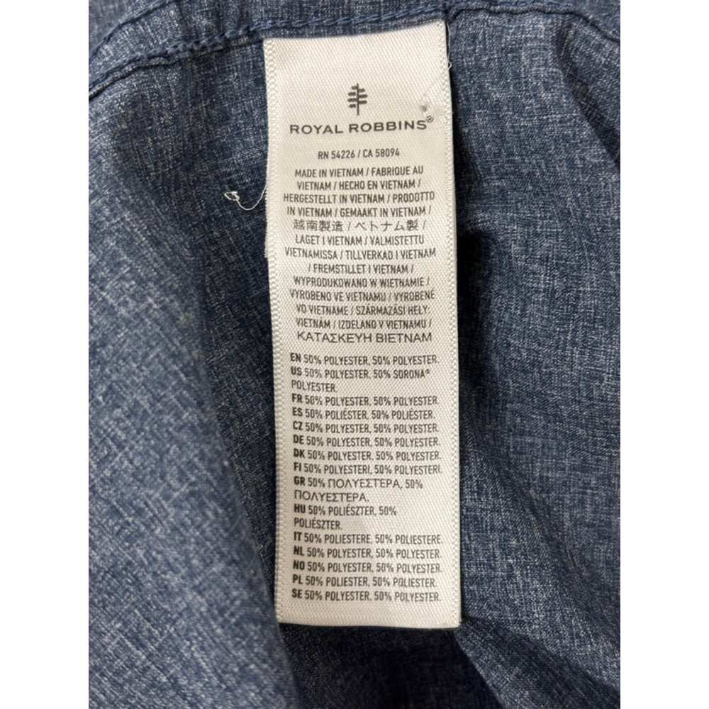 Men's Royal Robbins Long Distance Traveler Blue Casual Button Down Shirt XL - Picture 11 of 11
